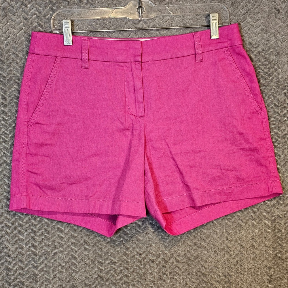 J.Crew Womens Bright Pink Chino Shorts‎ Size 6 Cotton Summer H1453 Fuchsia